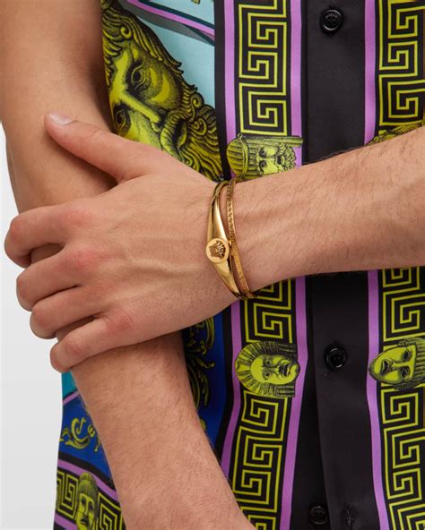 men's versace sterling silver bracelets|versace bracelet men's gold.